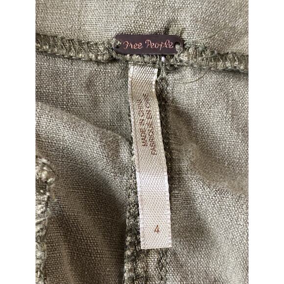 FREE PEOPLE Army Green Mini Cotton Cargo Skirt 4 - Picture 7 of 10